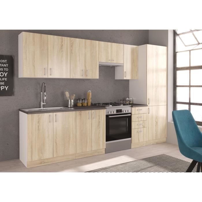 SARA Meuble haut SARA - 2 portes - Décor chene sonoma - L80 x P31 x H71,5 cm