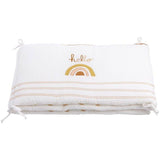 Tour de lit adaptable - SAUTHON - SUNLIGHT - 100 % Coton - Écru motif arc-en-ciel