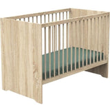 Chambre bébé duo MONTANA - Lit 120x60 + Commode a langer 2 tiroirs décor chene doré - SAUTHON