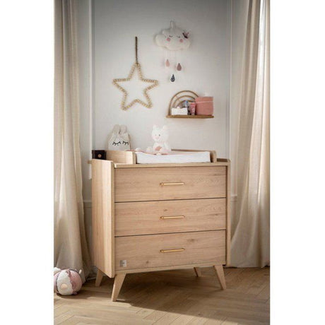 Chambre bébé trio - Lit 120 x 60 cm + Commode 3 tiroir + Armoire Chene suave - Arty - SAUTHON