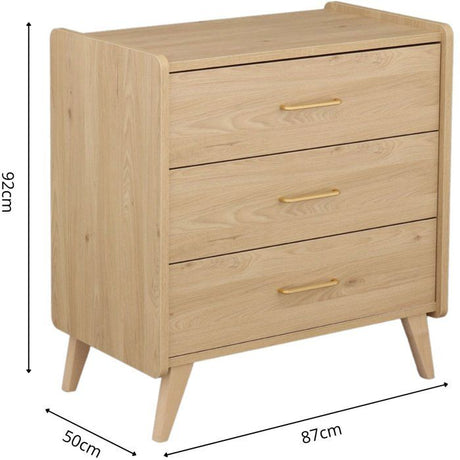 Commode a langer - SAUTHON - Arty - 3 tiroirs - Chene Suave