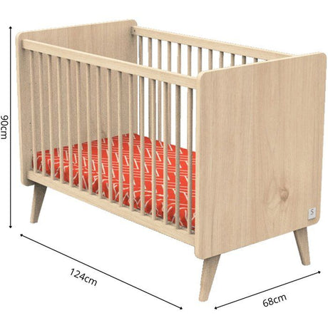 Lit bébé - 120 x 60 cm - Matelas inclus - Arty - Chene Suave/Hetre - SAUTHON