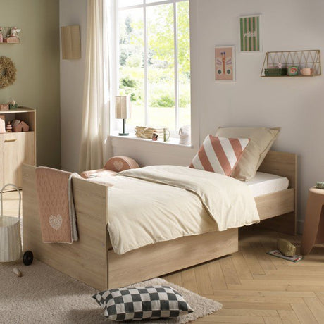 Chambre bébé trio - Lit 120 x 60 cm + Commode + Armoire 2 portes - Adele - Hetre/creme - SAUTHON