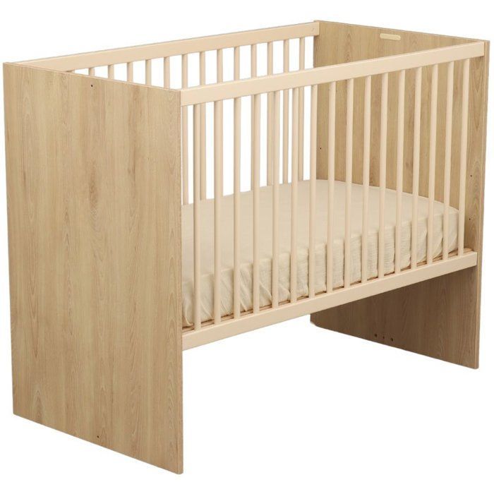 Lit bébé évolutif - 120 x 60 cm - Adele - Matelas inclus - Hetre/creme - SAUTHON