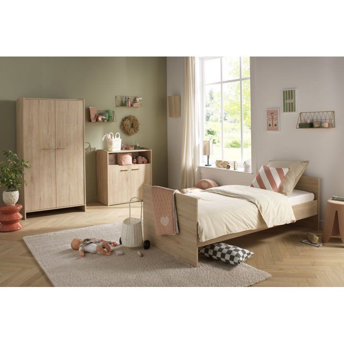 Lit bébé évolutif - 120 x 60 cm - Adele - Matelas inclus - Hetre/creme - SAUTHON