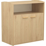 Chambre bébé duo - Lit 120 x 60 cm + Commode 2 portes et une niche - Adele - Hetre/creme- SAUTHON