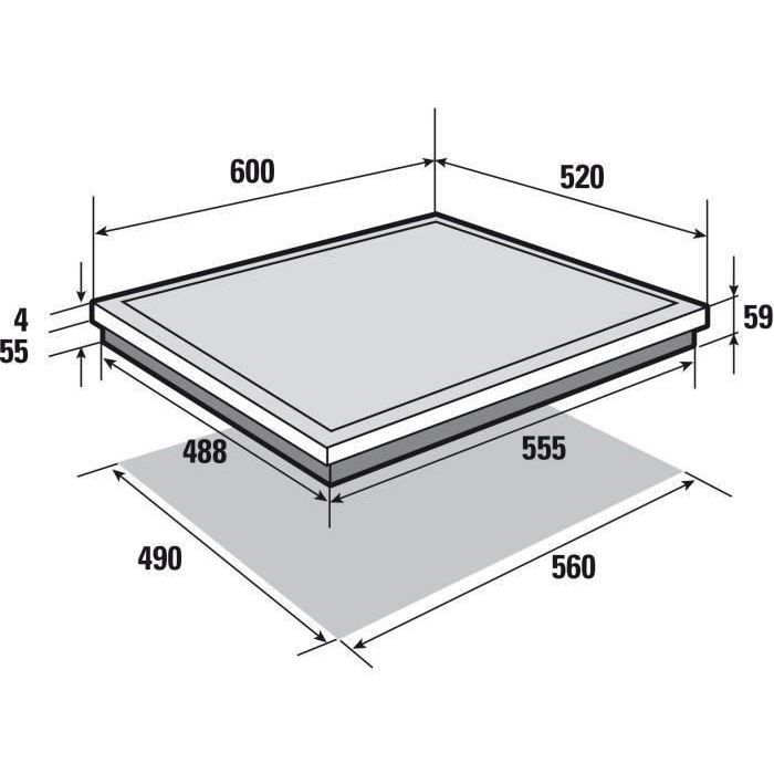 Table de cuisson induction - SAUTER - 3 zones - 7200W - L60 x P52cm - Revetement verre - Noir - SPI4367B