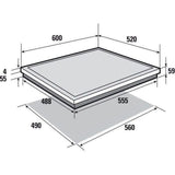 Table de cuisson induction - SAUTER - 3 zones - 7200W - L60 x P52cm - Revetement verre - Noir - SPI4367B