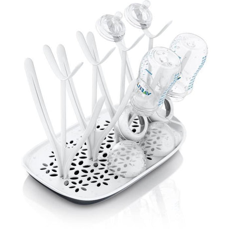 Egouttoir a biberons et tétines - PHILIPS AVENT - Bac d'égouttement amovible - Blanc/Gris