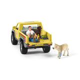 Coffret Visite du Vétérinaire a la ferme 12 Pieces - Avec Animaux de la Ferme, Véhicule et Vétérinaire - SCHLEICH - 42503 FARM WORLD