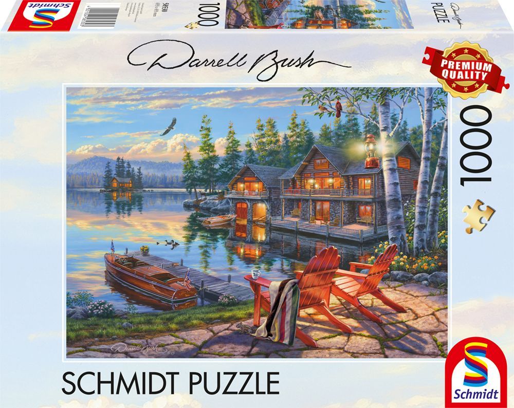 Puzzle - SCHMIDT SPIELE - Sur les rives du lac Loon, New York - 1000 pieces - Des 12 ans
