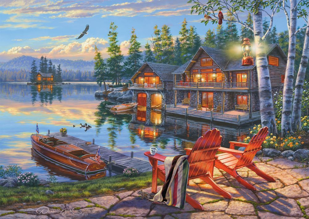 Puzzle - SCHMIDT SPIELE - Sur les rives du lac Loon, New York - 1000 pieces - Des 12 ans