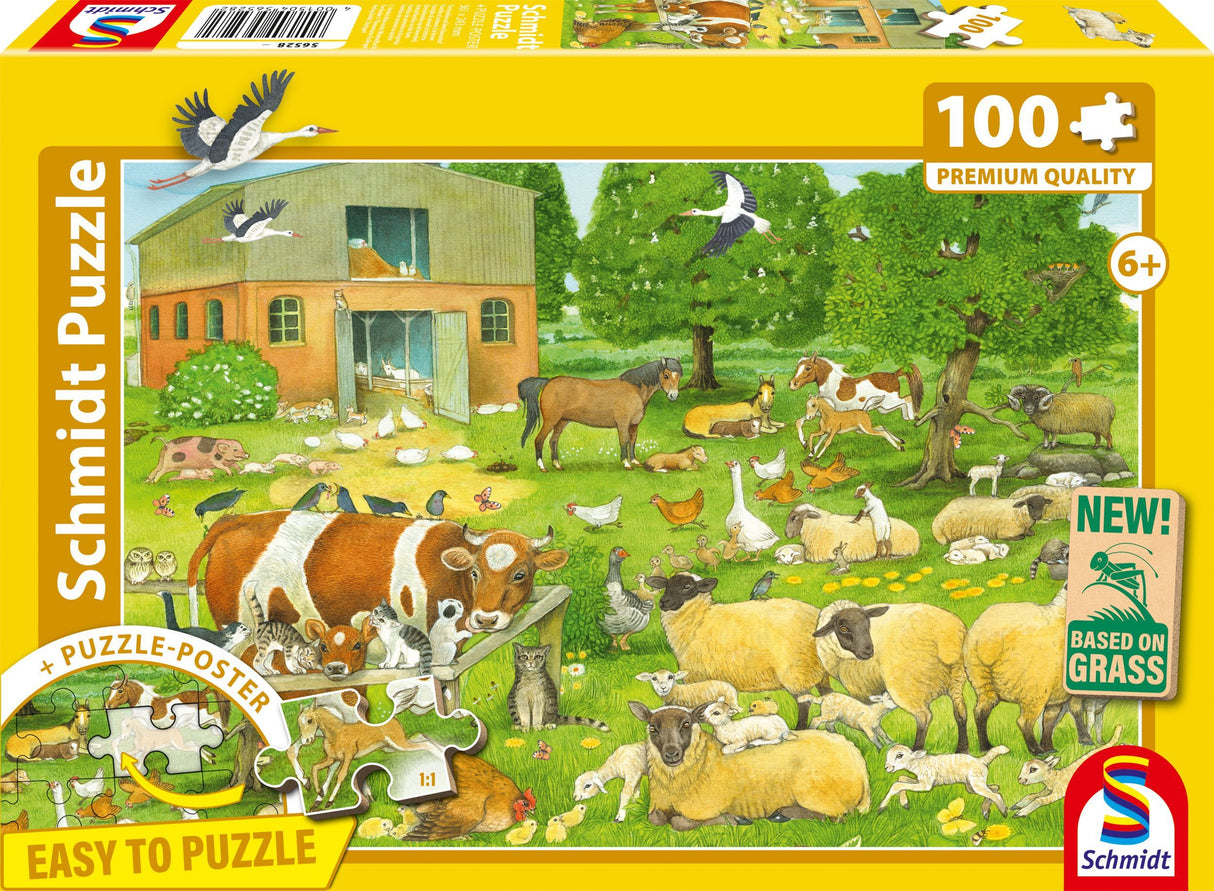 Puzzle - SCHMIDT SPIELE - Familles d'animaux a la ferme - 100 pieces - Des 6 ans