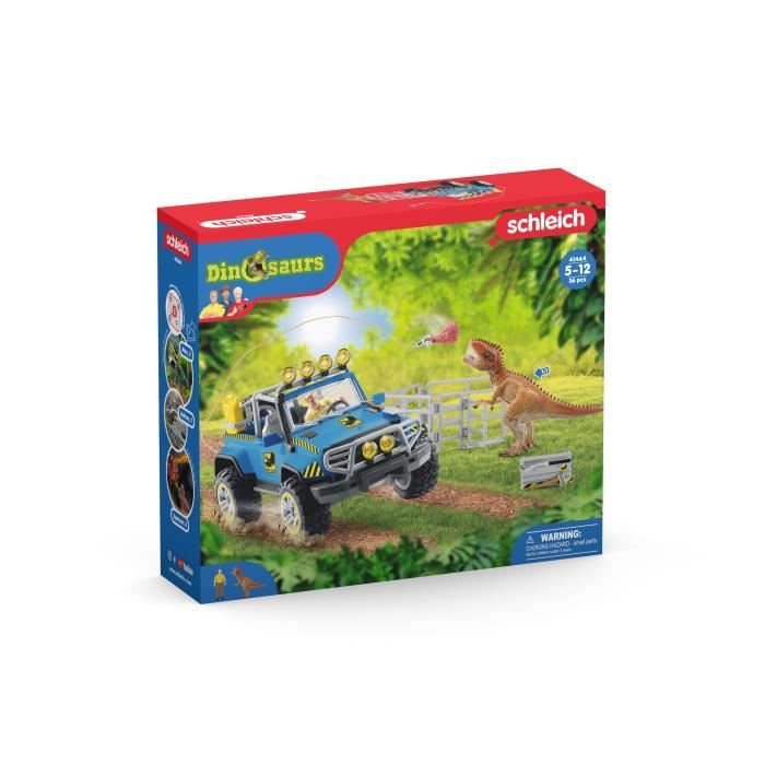 Coffret Voiture tout-terrain avec avant-poste Dino, jouet dinosaure pour enfants, des 4 ans, Schleich 41464 DINOSAURS