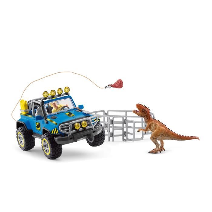 Coffret Voiture tout-terrain avec avant-poste Dino, jouet dinosaure pour enfants, des 4 ans, Schleich 41464 DINOSAURS
