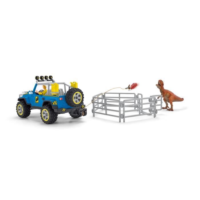 Coffret Voiture tout-terrain avec avant-poste Dino, jouet dinosaure pour enfants, des 4 ans, Schleich 41464 DINOSAURS