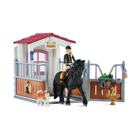 Box avec Tori et Princess, Extension pour écurie schleich avec 26 éléments inclus dont 1 cheval schleich, coffret figurines pour