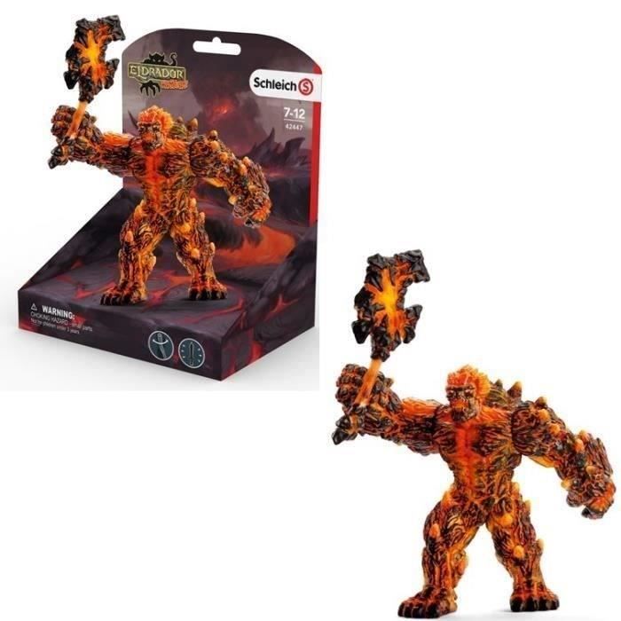 Golem de lave avec arme, Schleich 42447 Eldrador Creature, Figurine d'action tres durable, Des 7 ans