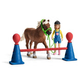 Coffret d'Entraînement Agilité Équestre avec Cheval Schleich, Dresseur et Accessoires - Ensemble Équestre de 41 Pieces - Cadeau