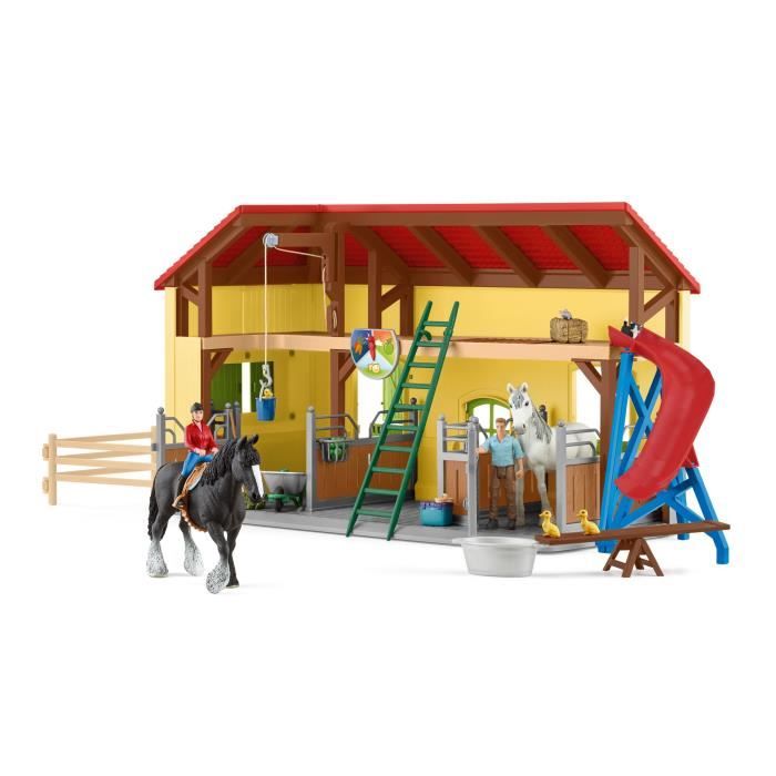 …curie avec boxes et animaux, coffret de 82 pieces avec chevaux, Schleich 42485 Farm World, Des 4 ans