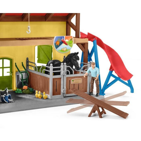 Écurie avec boxes et animaux, coffret de 82 pieces avec chevaux, Schleich 42485 Farm World, Des 4 ans