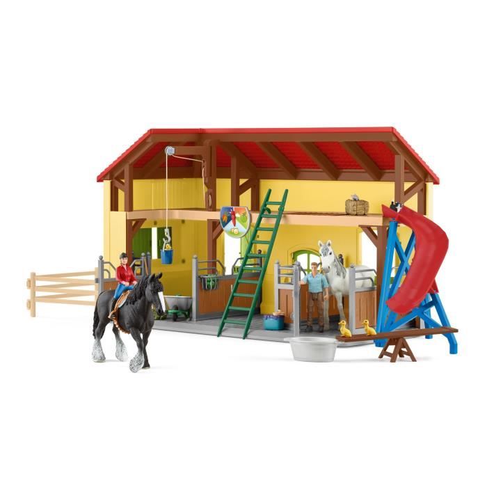 Écurie avec boxes et animaux, coffret de 82 pieces avec chevaux, Schleich 42485 Farm World, Des 4 ans