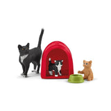 Coffret Aire de jeu pour chats adorables, figurines d'animaux avec chats, pour enfants des 3 ans, Schleich 42501 Farm World