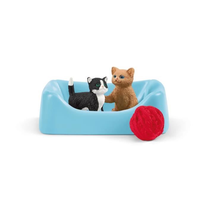 Coffret Aire de jeu pour chats adorables, figurines d'animaux avec chats, pour enfants des 3 ans, Schleich 42501 Farm World