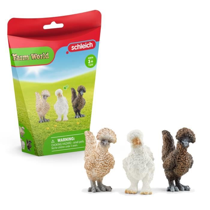 Coffret de Figurines Poules - Ferme Jouet et Grange de 3 Pieces avec Figurines Poules, Pour Garçons et Filles - Jouet 3 ans -