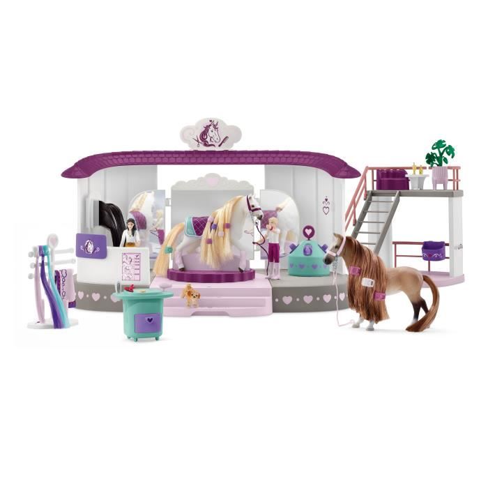 …curie Schleich Salon de BeautÈ Sofia's Beauties avec Accessoires de Pansage et Figurines Schleich Chevaux - Coffret de 99 Pieces