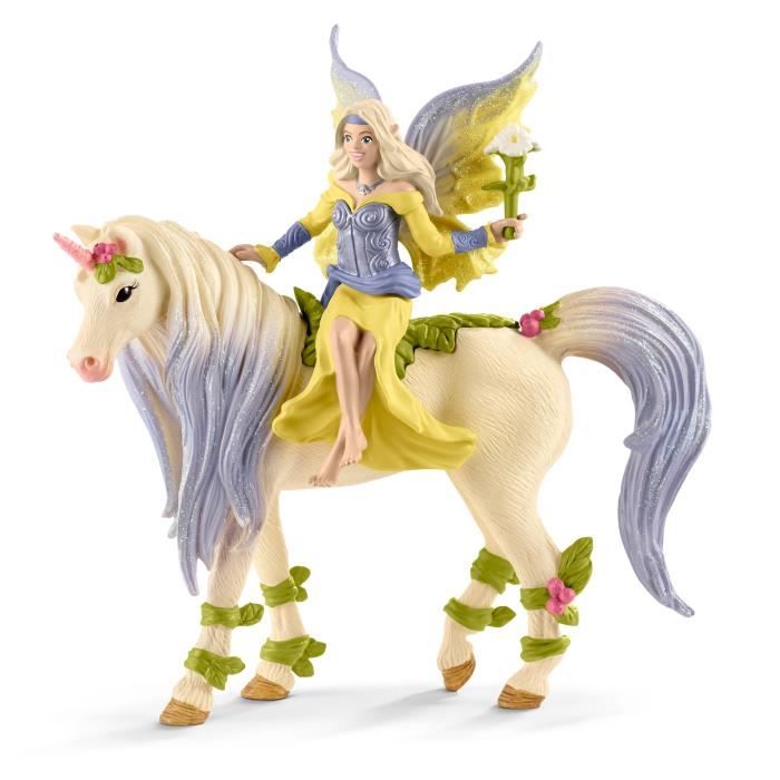 Fée Sera avec Figurine Licorne aux fleurs - Fée Sirene Magique et Fantastique et Jouet Licorne - Coffret de Jouets Idéal pour les