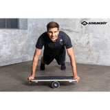 Planche d'équilibre - Fitness - SCHILDKRÖT - Antidérapant - Diametre 11 cm - 73,5 x 28 cm - WOODEN BALANCE BOARD