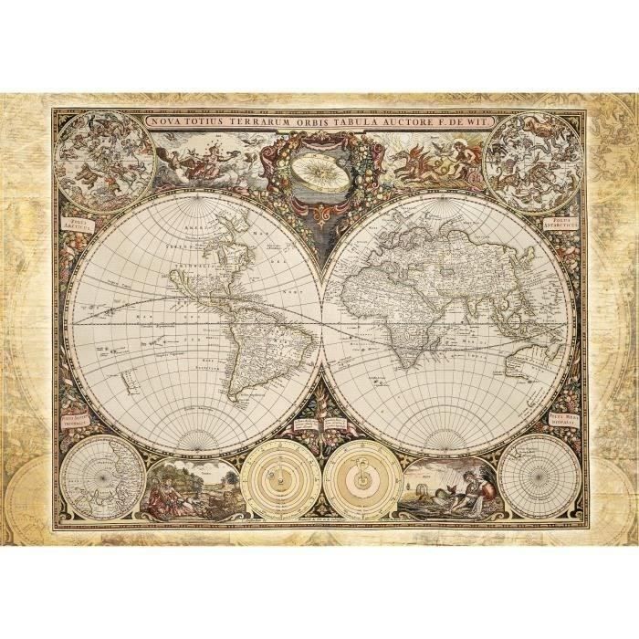 Puzzle Mappemonde Historique - Schmidt Spiele - 2000 Pieces - QualitÈ Premium