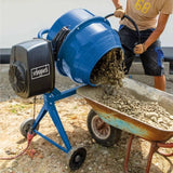 Bétonniere électrique SCHEPPACH MIX140 - Capacité 140L - Roues et volant de basculement