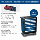 Servante d'atelier outillée SCHEPPACH - TW1000 - 263 pcs (servante incluse)