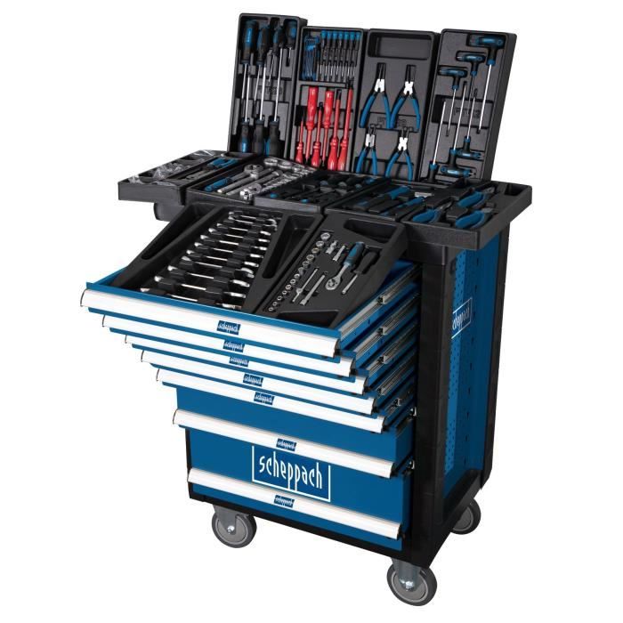 Servante d'atelier outillée SCHEPPACH - TW1000 - 263 pcs (servante incluse)