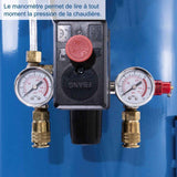 Compresseur d'air horizontal Scheppach HC120DC - 100 L - 2200 W - 10 bars - 3CV - Double cylindre a moteur lubrifié