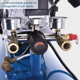 Compresseur d'air horizontal Scheppach HC120DC - 100 L - 2200 W - 10 bars - 3CV - Double cylindre a moteur lubrifié