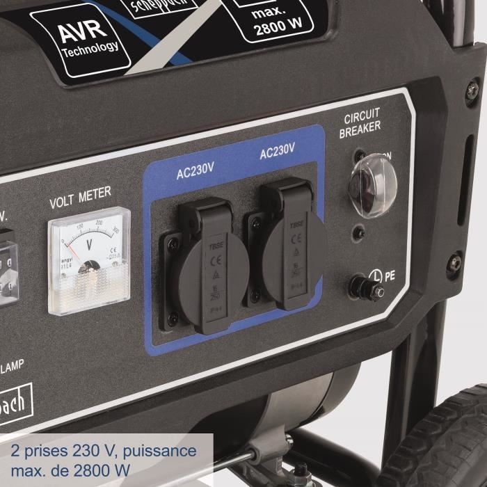 Groupe électrogene SCHEPPACH SG3200x - Puissance max 2800W - Essence - Bleu