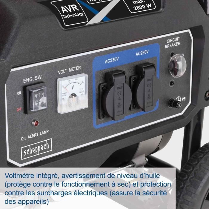 Groupe électrogene SCHEPPACH SG3200X - Essence - AVR - 2500 W / 2800 W