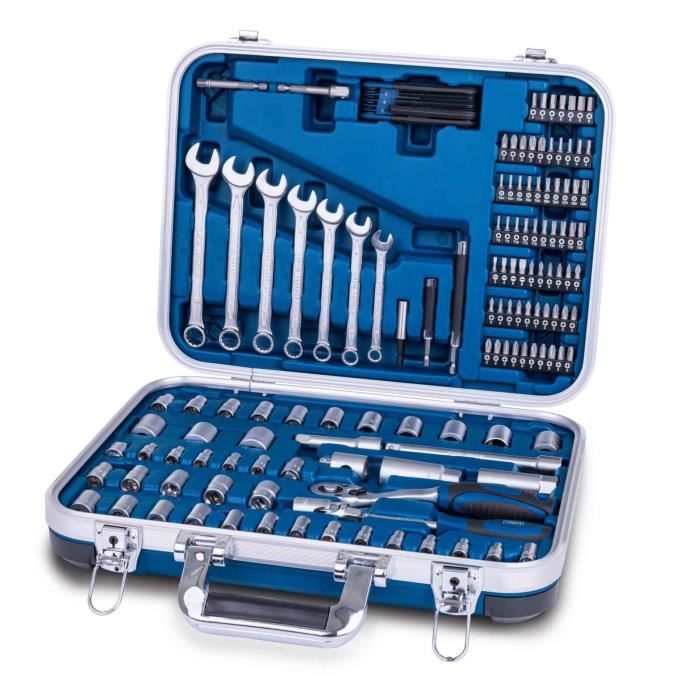 Malette a outils de 135 pieces - SCHAPPACH - TB170 - Outils en acier chrome vanadium - Mallette verrouillable