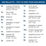 Malette a outils de 135 pieces - SCHAPPACH - TB170 - Outils en acier chrome vanadium - Mallette verrouillable