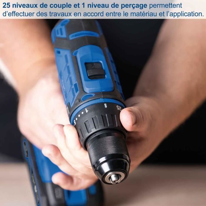 Coffret perceuse visseuse sans fil C-DTB74/2-X - 50Nm mandrin 13mm + 74 access - SCHEPPACH 20V IXES + 2 batteries 2Ah + chargeur
