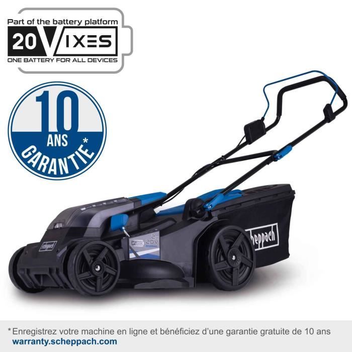 Tondeuse sans fil BC-MP430-X - coupe 43cm + mulching + ramassage + hauteur réglable - SCHEPPACH 20V IXES - sans batterie ni chargeur