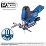 Scie sauteuse sans fil BC-JS254-X - brushless coupe max 25,4mm coupes 45°/22,5°/0° - SCHEPPACH 20V IXES - sans batterie ni chargeur