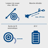 Coupe bordure sans fil SCHEPPACH C-LT300-X - SET S2 - Coupe 30cm -  2 batteries 20V 2Ah IXES + chargeur double