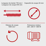 Taille-haies électrique EHT610 - 61 cm - 600W - Scheppach