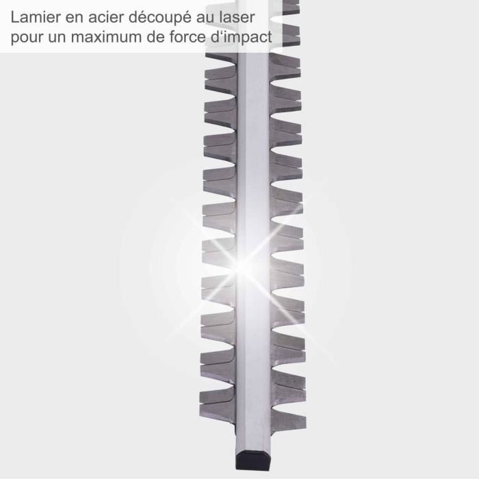 Taille-haie électrique télescopique - SCHEPPACH- ETHT1000 - Capacité de coupe 16 mm - réglable sur 6 positions
