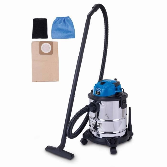 Aspirateur eau et poussiere VC20 - 1300 W - Cuve acier inoxydable  20L - SCHEPPACH