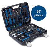 Mallette a outils SCHEPPACH - WZK120 - 97 pieces - Outils en acier chrome vanadium - Mallette en plastique